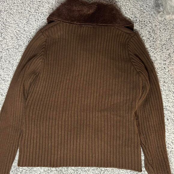 Y2k glimmer brown suede fur jacket - Picture 3 of 3